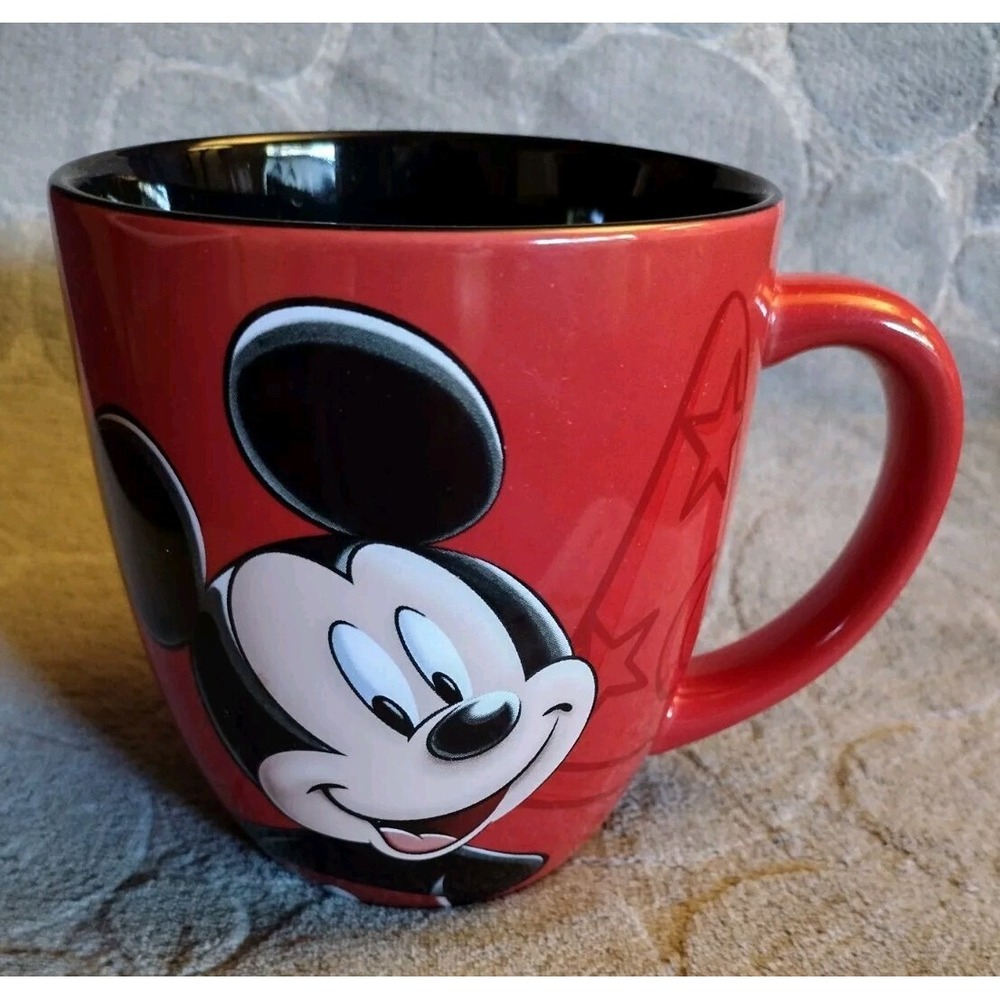 Walt Disney World Mickey Mouse Coffee Mug Fantasia Sorcerer Hat Red